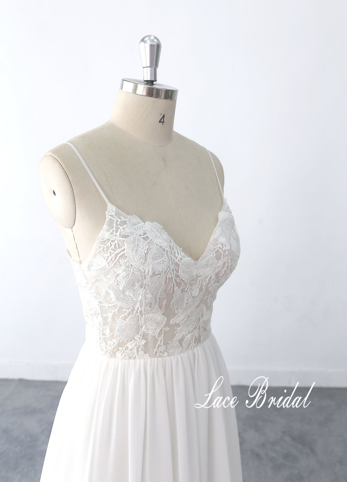 Ivory wedding dress, lace wedding dress, custom-made wedding dress