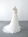 Vestido de novia color marfil, vestido de novia de encaje, vestido de novia hecho a medida
