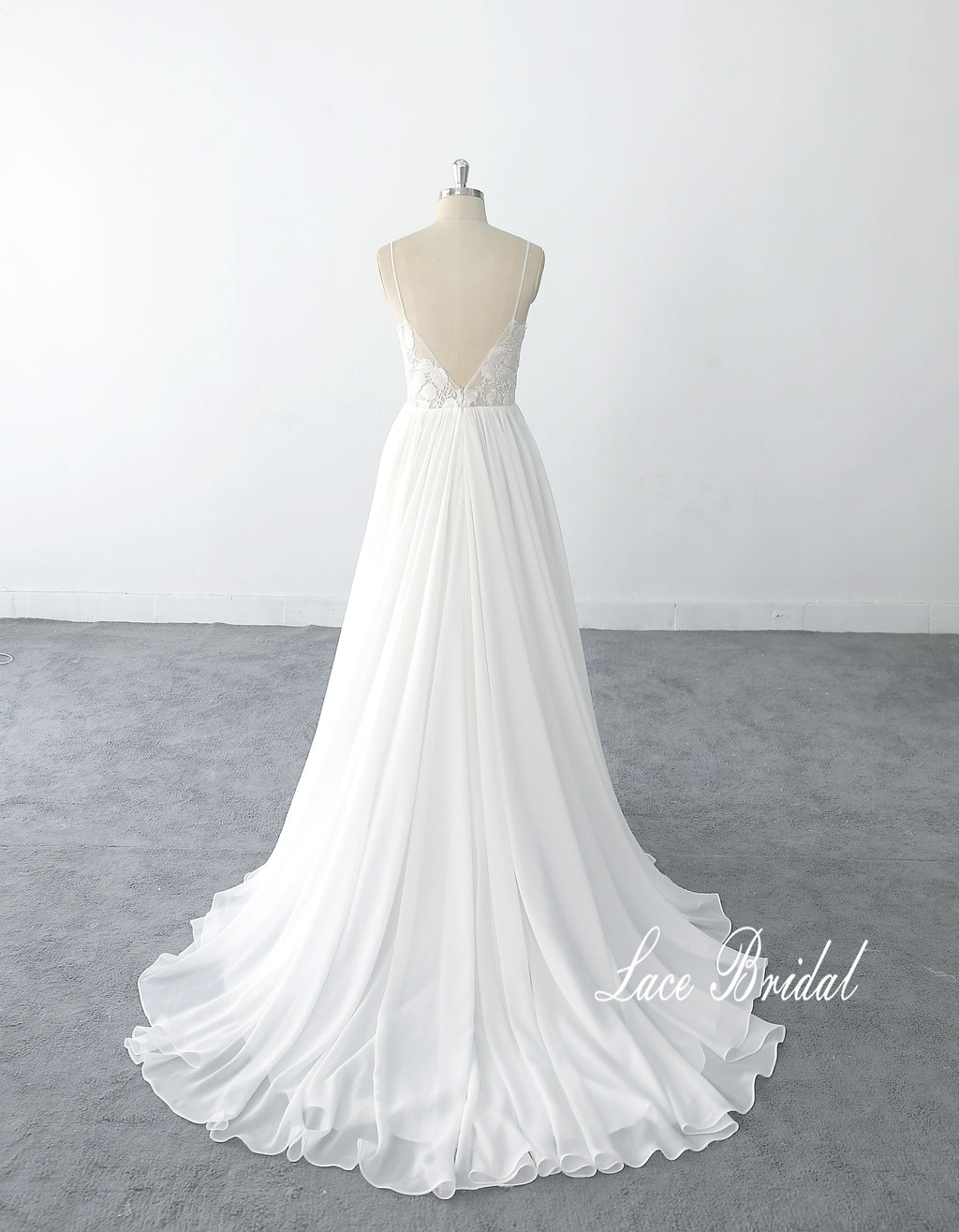 Vestido de novia color marfil, vestido de novia de encaje, vestido de novia hecho a medida