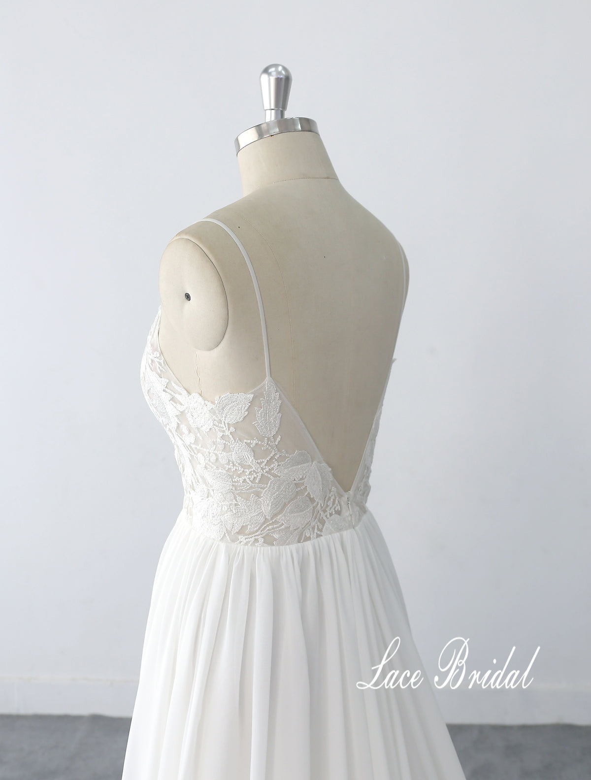 Ivory wedding dress, lace wedding dress, custom-made wedding dress