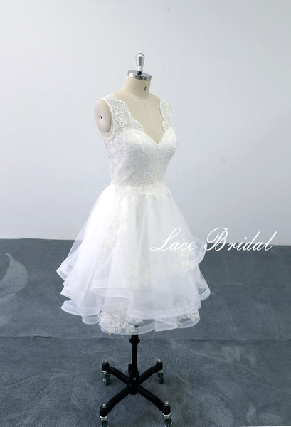 Ivory wedding dress, short dress, custom-made wedding dress