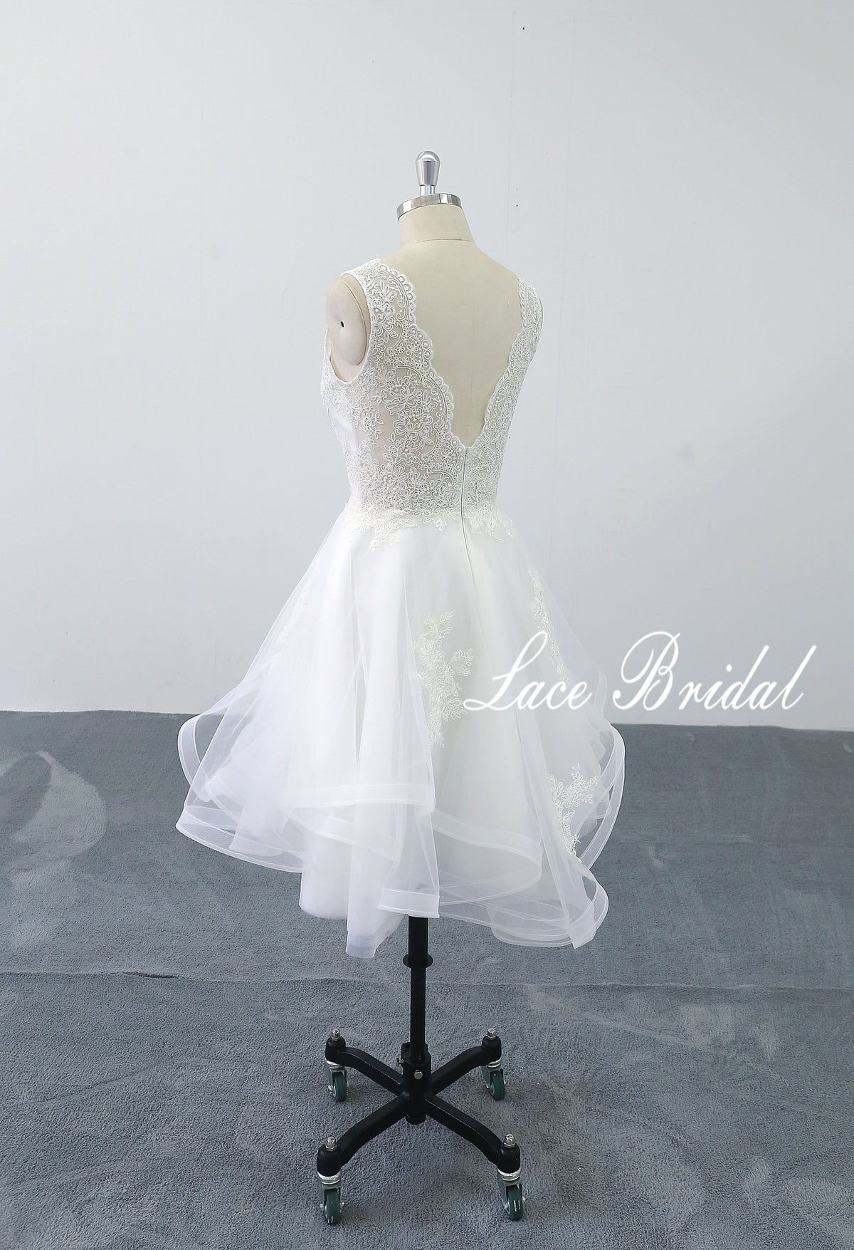 Ivory wedding dress, short dress, custom-made wedding dress