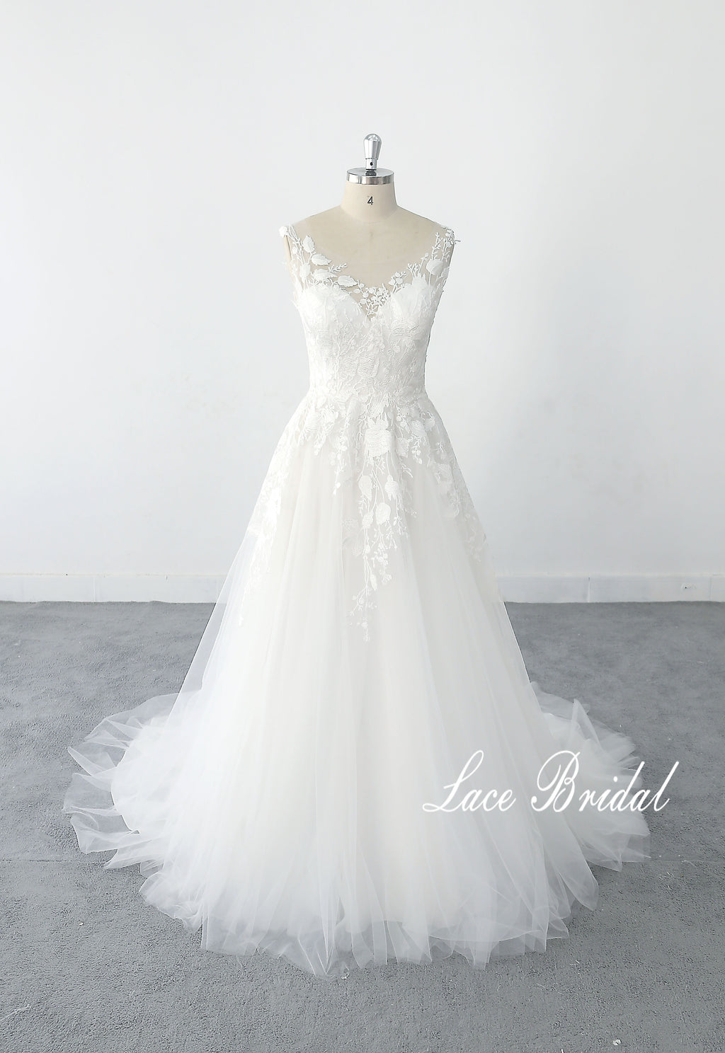 Vestido de novia color marfil, vestido de novia de encaje, vestido de novia hecho a medida