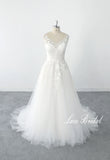 Ivory wedding dress, lace wedding dress, custom-made wedding dress