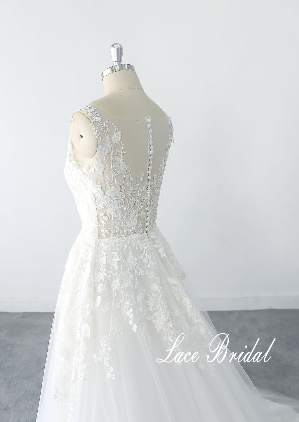 Vestido de novia color marfil, vestido de novia de encaje, vestido de novia hecho a medida