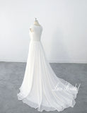 Snow-white wedding dress, chiffon wedding dress, custom-made wedding dress