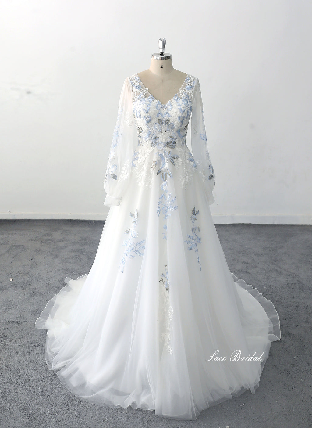Ivory wedding dress, lace wedding dress, custom-made wedding dress