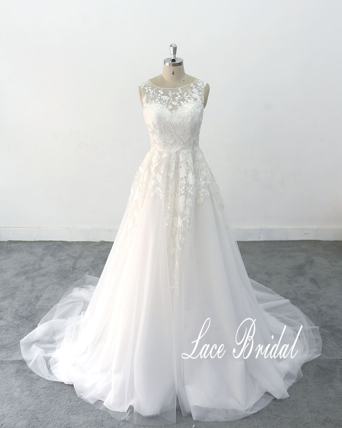 Gray and blue color-blocked wedding dress, openwork corset-style wedding dress, custom-made wedding dress.