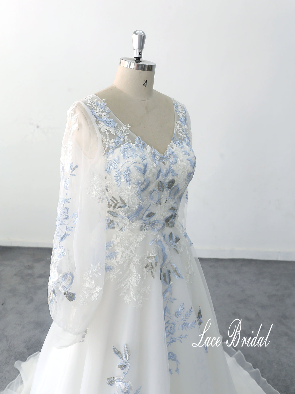Ivory wedding dress, lace wedding dress, custom-made wedding dress