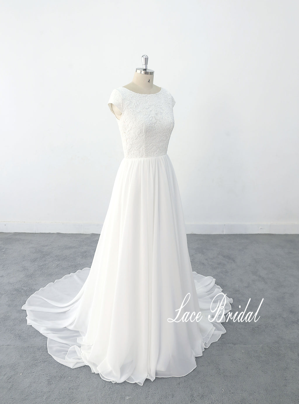 Snow-white wedding dress, chiffon wedding dress, custom-made wedding dress