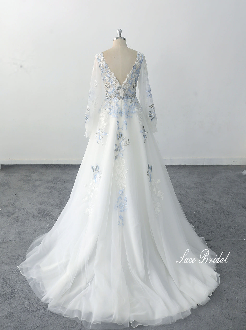 Ivory wedding dress, lace wedding dress, custom-made wedding dress
