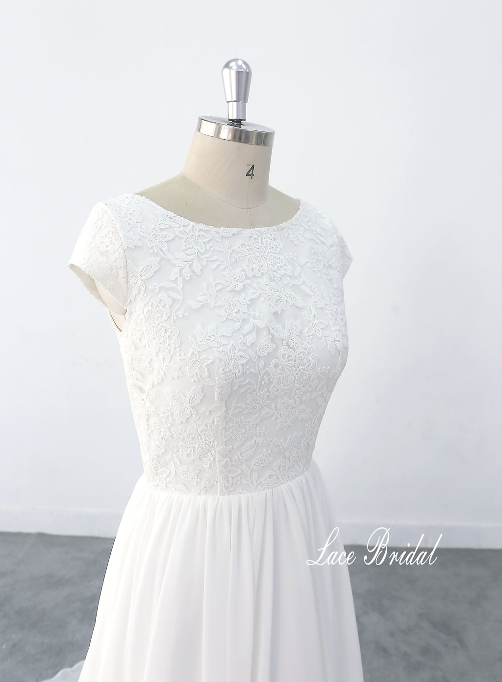 Snow-white wedding dress, chiffon wedding dress, custom-made wedding dress