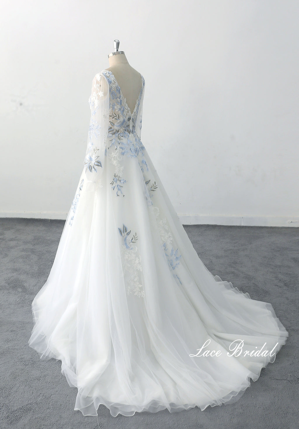 Ivory wedding dress, lace wedding dress, custom-made wedding dress