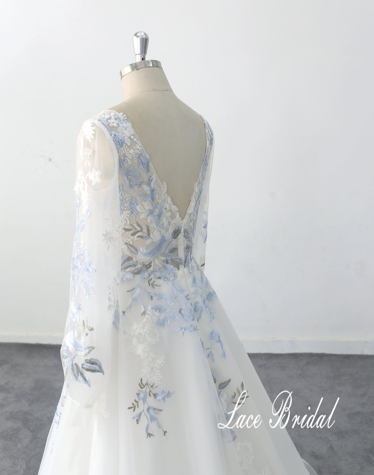 Ivory wedding dress, lace wedding dress, custom-made wedding dress