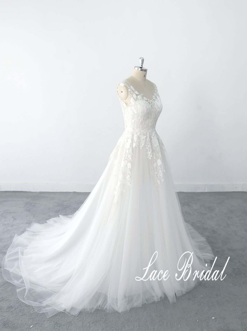 Vestido de novia color marfil, vestido de novia de encaje, vestido de novia hecho a medida