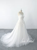 Vestido de novia color marfil, vestido de novia de encaje, vestido de novia hecho a medida