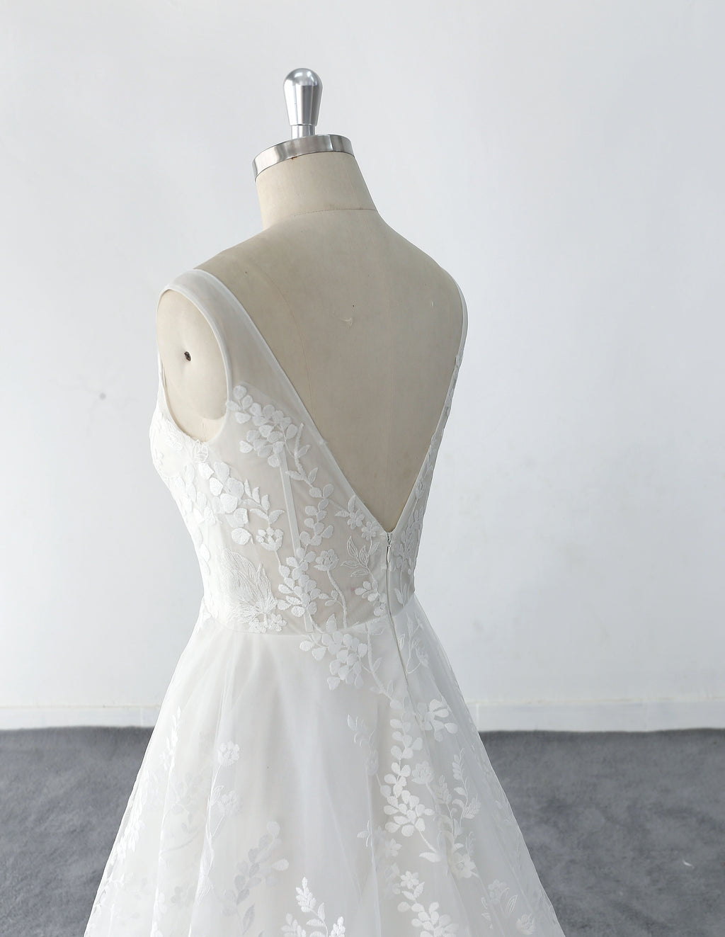 Vestido de novia color marfil, vestido de novia de encaje, vestido de novia hecho a medida