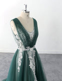 Dark green wedding dress, black floral lace wedding dress, custom-made wedding dress