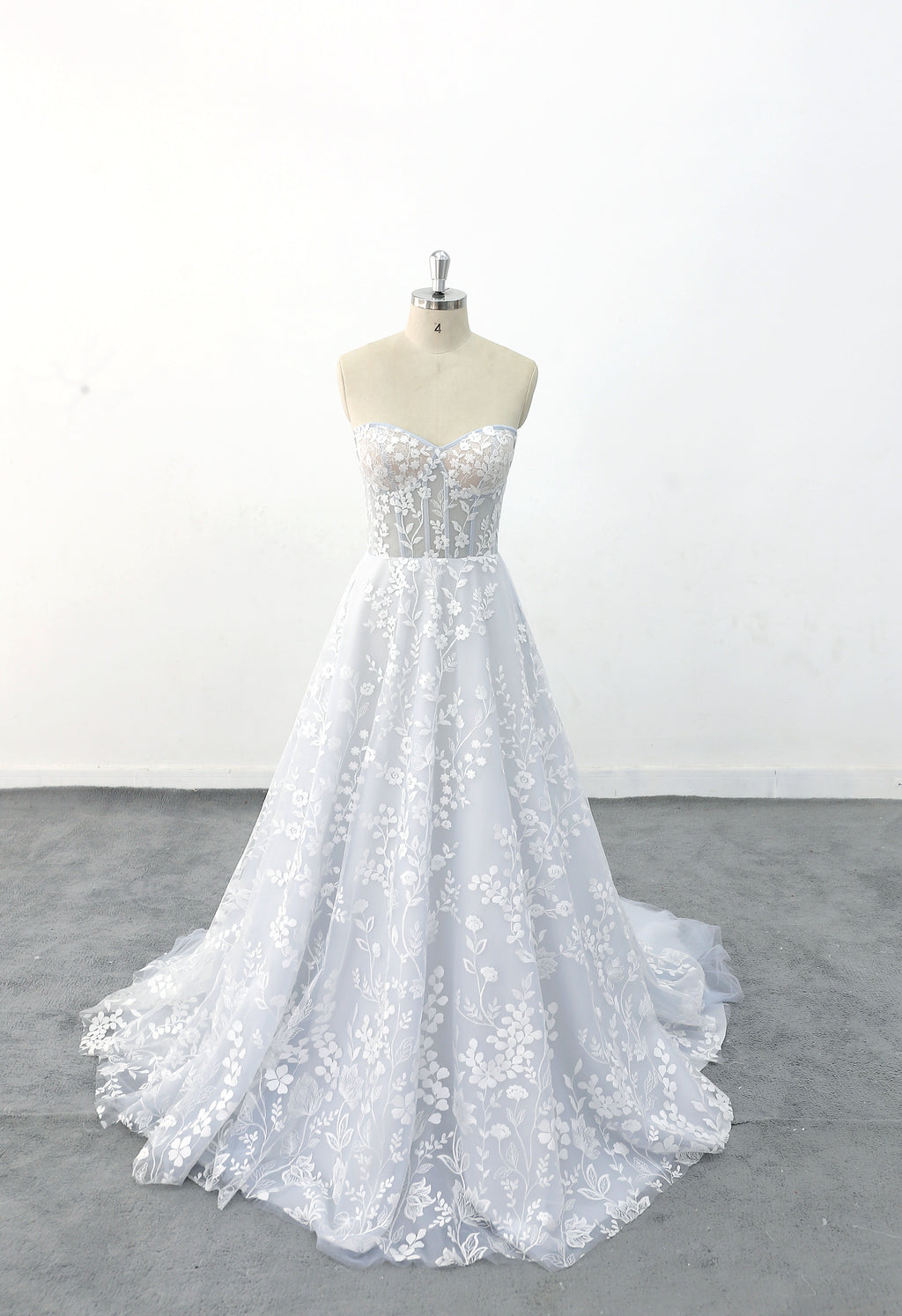 Vestido de novia color marfil, vestido de novia de encaje, vestido de novia hecho a medida