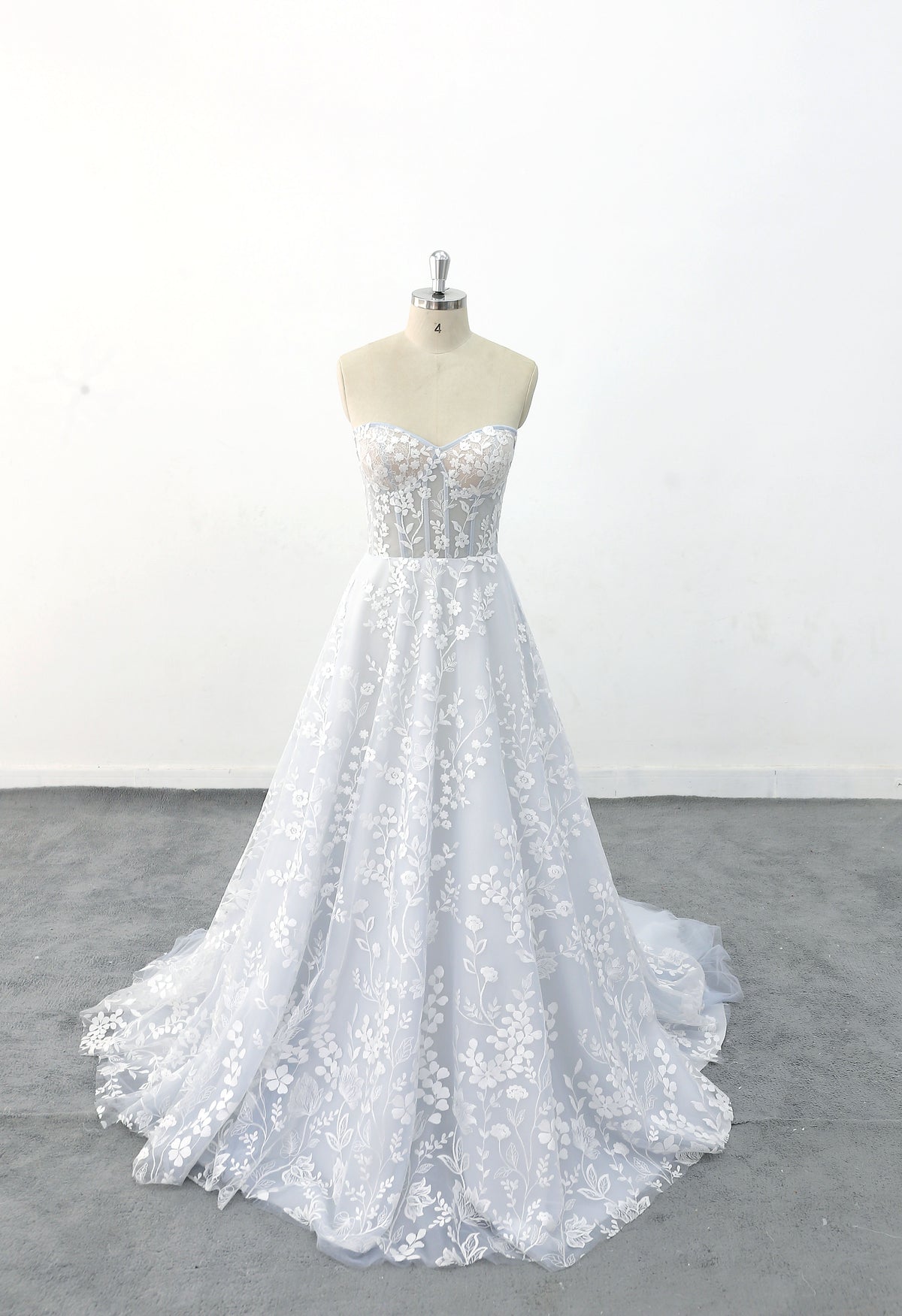 Ivory wedding dress, lace wedding dress, custom-made wedding dress