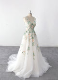 Vestido de novia marfil, vestido de novia de encaje verde, vestido de novia hecho a medida