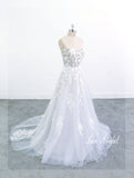 Light gray-blue and beige mixed wedding dress, lace wedding dress, custom-made wedding dress