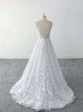 Light blue wedding dress, lace wedding dress, custom-made wedding dress