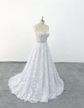 Vestido de novia color marfil, vestido de novia de encaje, vestido de novia hecho a medida