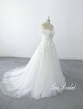 Ivory wedding dress, lace wedding dress, custom-made wedding dress