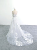 Light gray-blue and beige mixed wedding dress, lace wedding dress, custom-made wedding dress