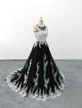 Black wedding dress, lace wedding dress, custom-made wedding dress