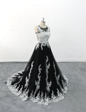 Black wedding dress, lace wedding dress, custom-made wedding dress
