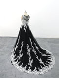 Black wedding dress, lace wedding dress, custom-made wedding dress