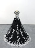 Black wedding dress, lace wedding dress, custom-made wedding dress
