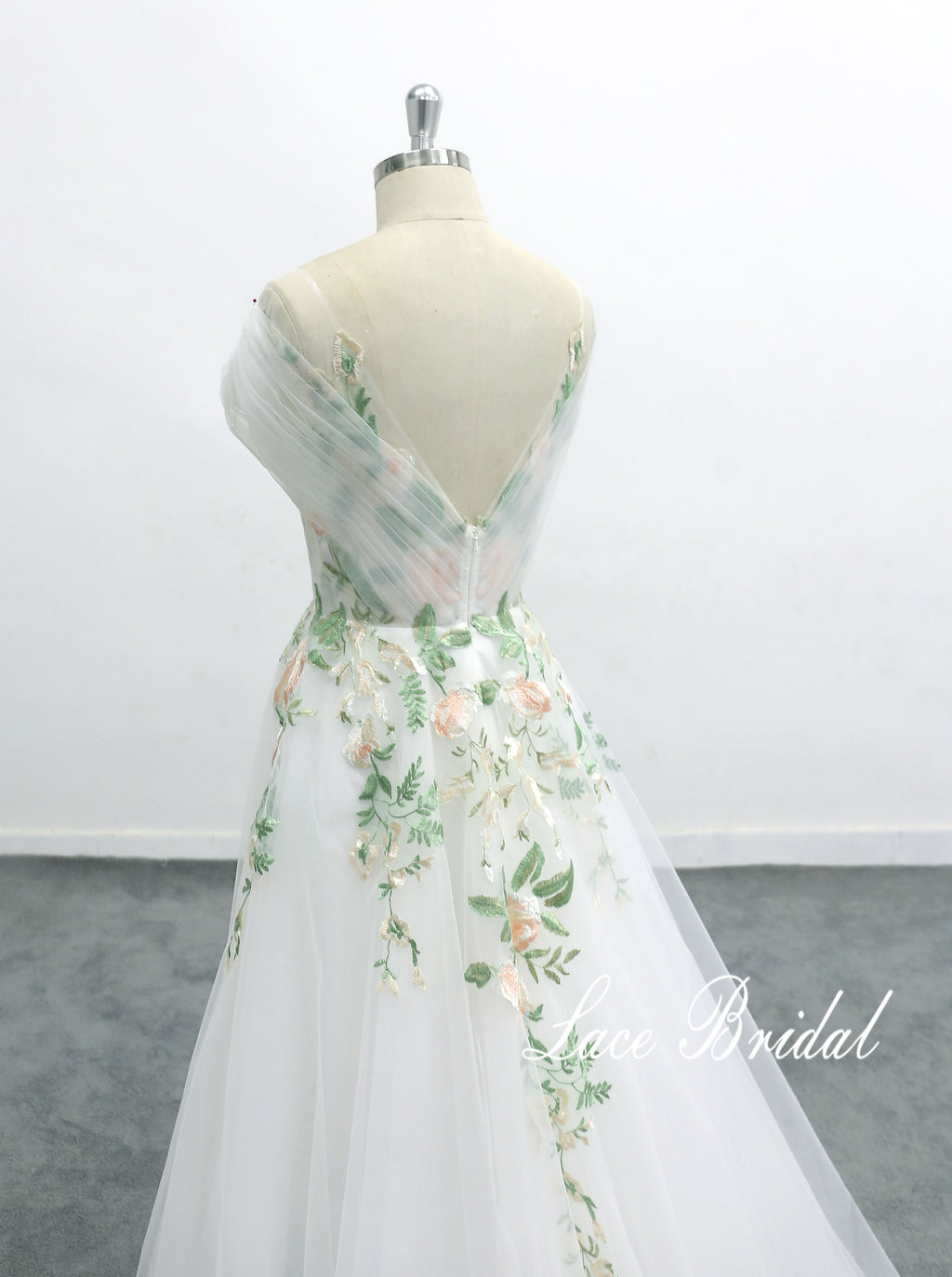 Ivory wedding dress, lace wedding dress, custom-made wedding dress