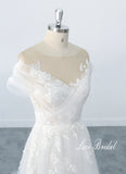 Ivory wedding dress, lace wedding dress, custom-made wedding dress