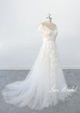 Ivory wedding dress, lace wedding dress, custom-made wedding dress