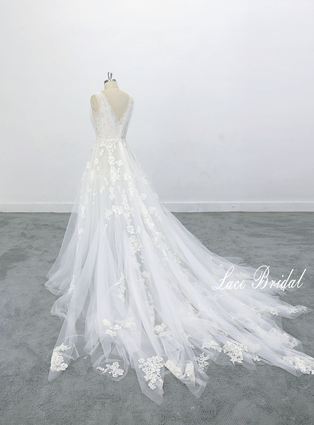 Vestido de novia color marfil, vestido de novia de encaje, vestido de novia hecho a medida