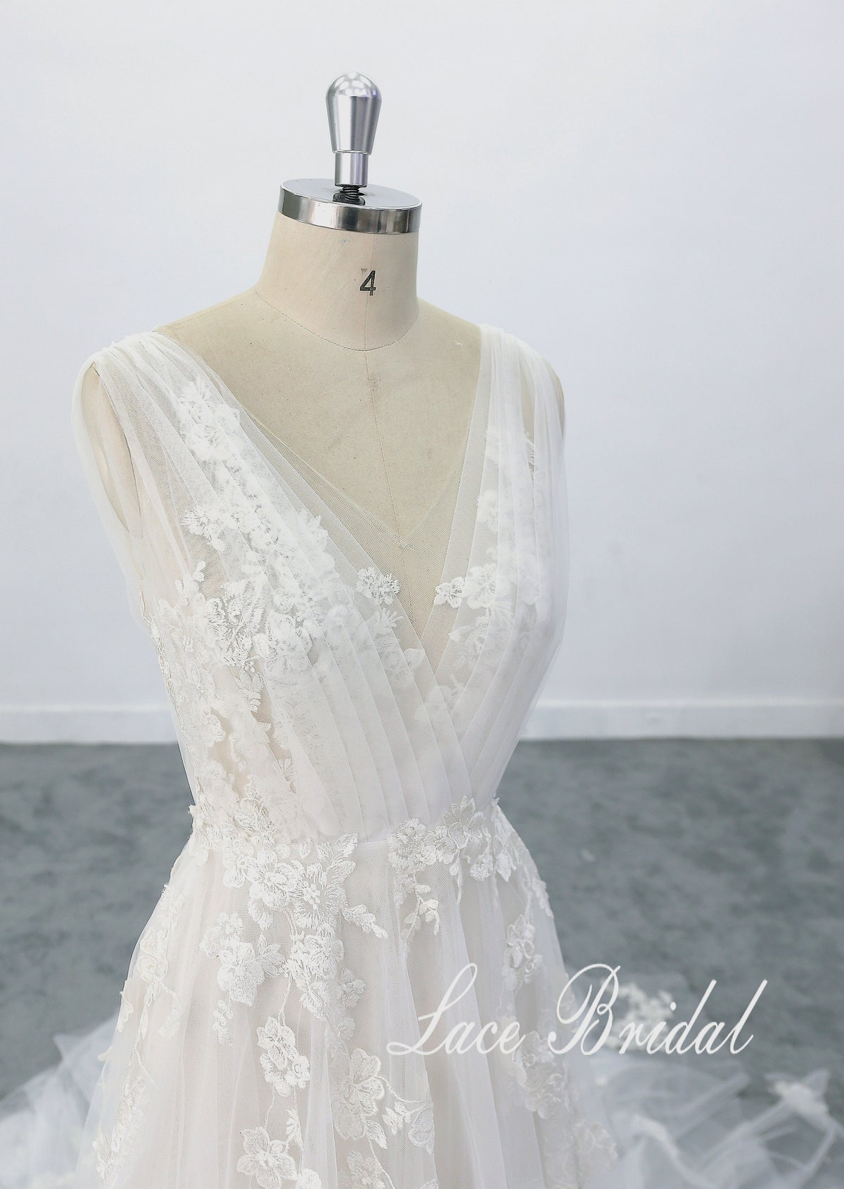 Vestido de novia color marfil, vestido de novia de encaje, vestido de novia hecho a medida