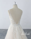 Nude and beige wedding dresses, lace wedding dresses, custom-made wedding dresses