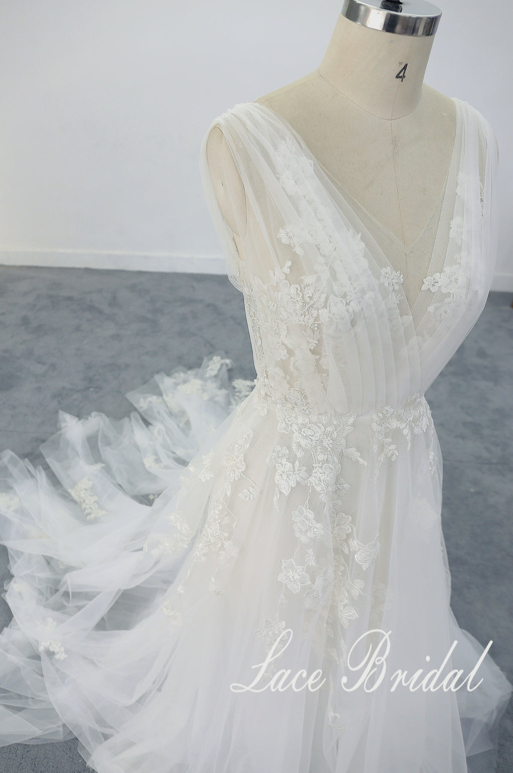 Vestido de novia color marfil, vestido de novia de encaje, vestido de novia hecho a medida