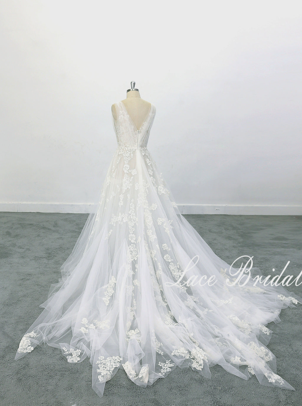 Vestido de novia color marfil, vestido de novia de encaje, vestido de novia hecho a medida