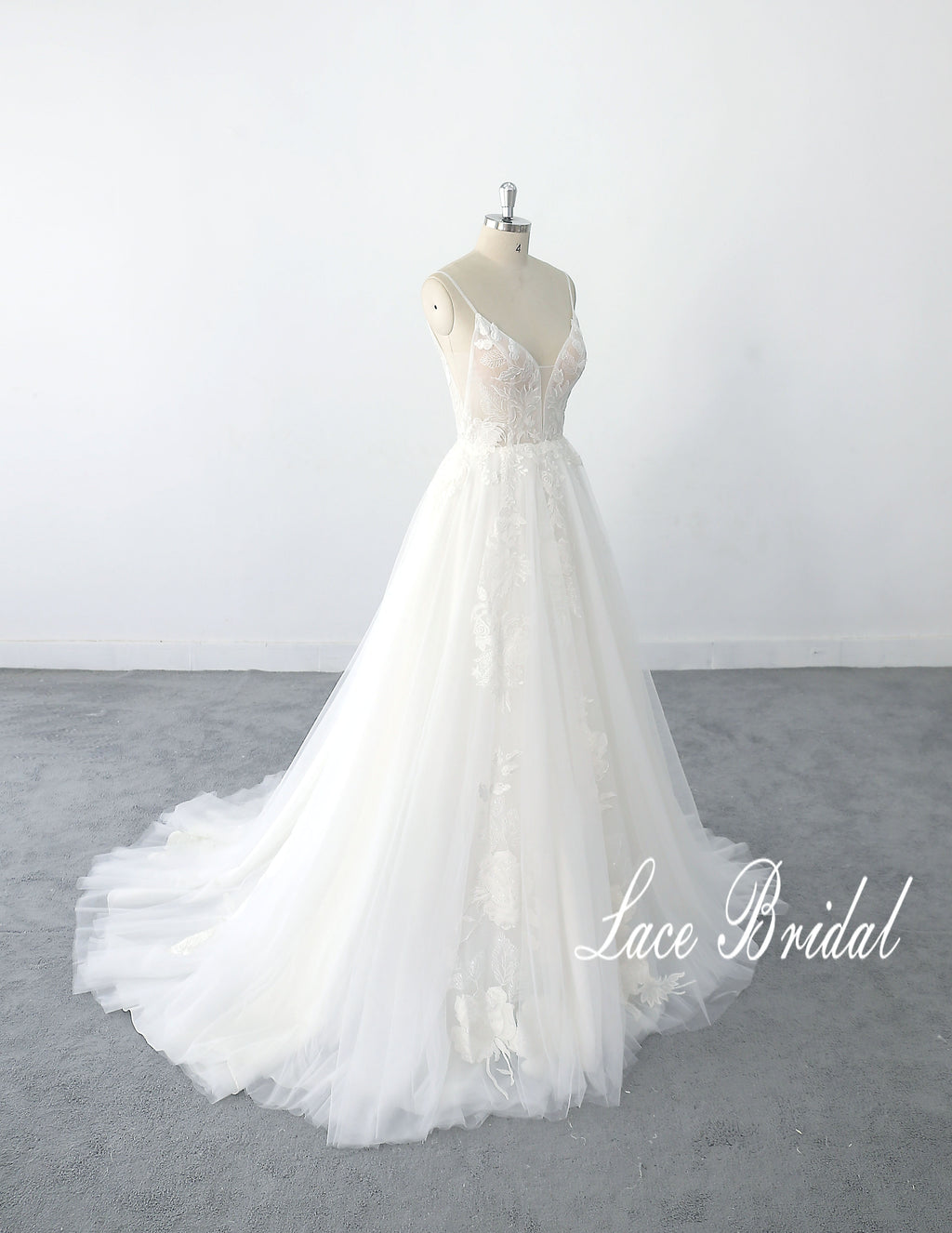 Vestido de novia color hueso, vestido de novia de encaje, vestido de novia hecho a medida