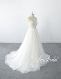 Off-white wedding dress, lace wedding dress, custom-made wedding dress