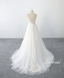 Off-white wedding dress, lace wedding dress, custom-made wedding dress