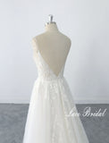 Off-white wedding dress, lace wedding dress, custom-made wedding dress