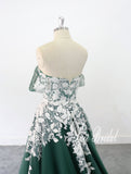 Green wedding dress, custom-made wedding dress, lace wedding dress