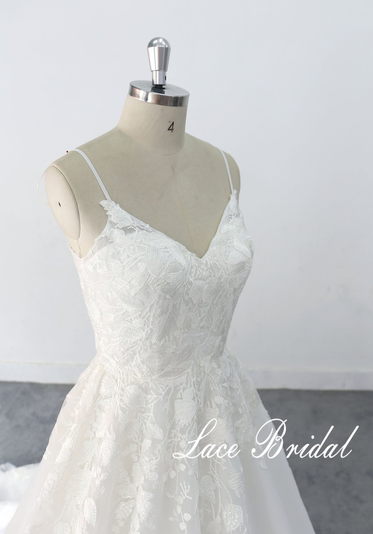 Ivory wedding dress, lace wedding dress, custom-made wedding dress