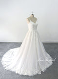 Ivory wedding dress, lace wedding dress, custom-made wedding dress