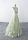 Vestido de novia color salvia, vestido de novia hecho a medida, vestido de novia de encaje